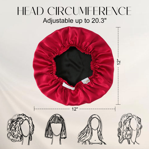 Double Layered 100% Silk Adjustable Sleep Cap